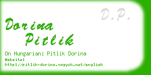 dorina pitlik business card